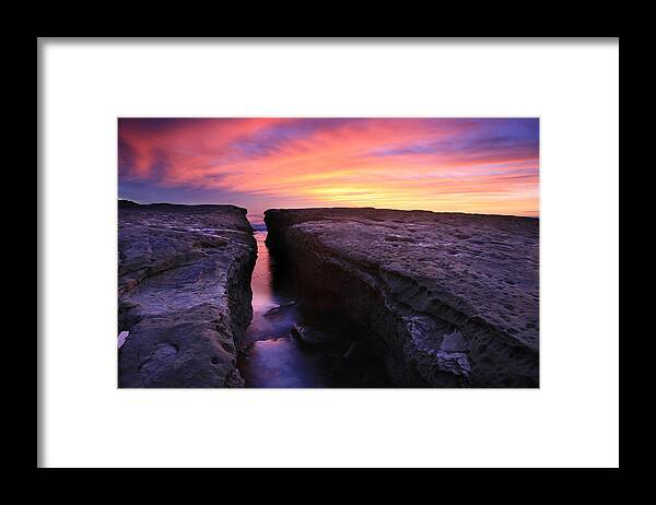 Landscape Framed Print featuring the photograph Rock Channel Sunset by Scott Cunningham
