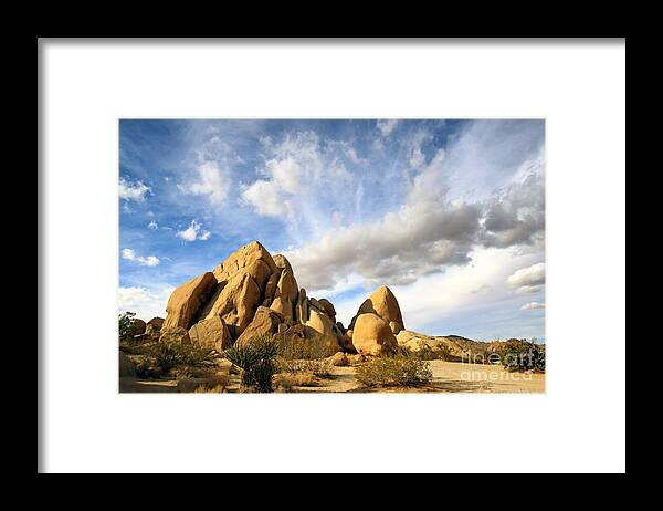 Joshua Tree National Park Framed Print featuring the photograph Rock Formations by Charline Xia