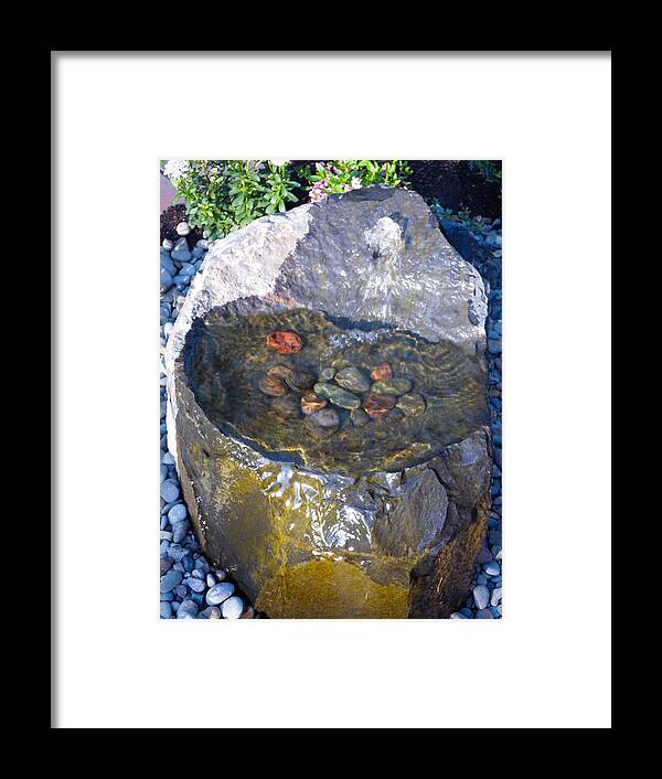 Rock Framed Print featuring the photograph Rock Fountain by Kelli Medart