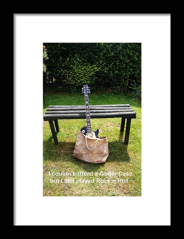 Guitar Framed Print featuring the photograph Rock n Roll Guitar in a bag by Tom Conway