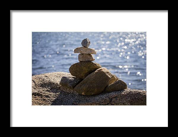 Harbor Framed Print featuring the photograph Rock Sculpture by Frank Winters