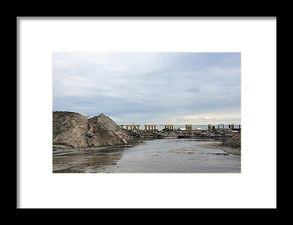 Rockaway Framed Print featuring the photograph Rockaway Beach after Hurricane Sandy 4 by Maureen E Ritter