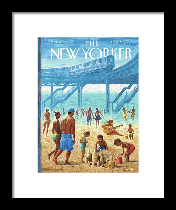 Summer Framed Print featuring the painting Rockaway Beach by Eric Drooker