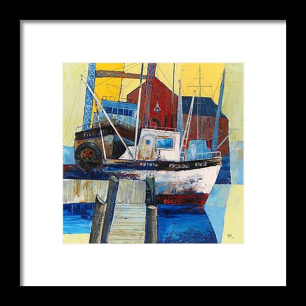 Motif Framed Print featuring the painting Rockport by Mikhail Zarovny