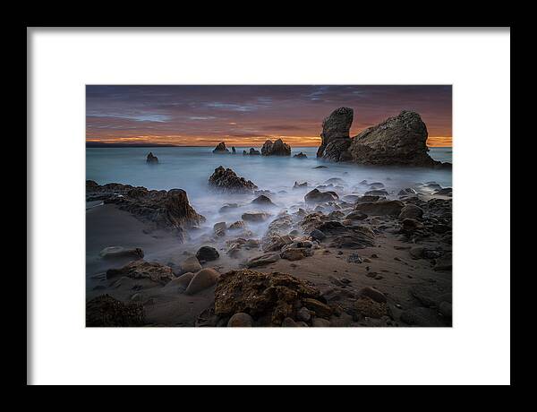 Corona Del Mar Framed Print featuring the photograph Rocky California Beach by Larry Marshall