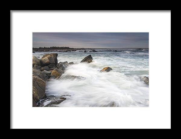 Feb0514 Framed Print featuring the photograph Rocky Coast Kejimkujik Np Nova Scotia by Scott Leslie