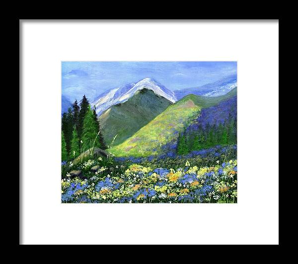 Rocky Mountain Framed Print featuring the painting Rocky Mountain Spring by Jamie Frier