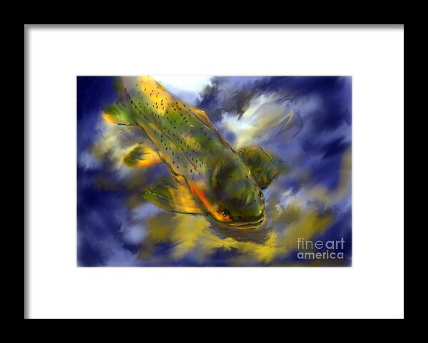 Fish Framed Print featuring the pastel Rocky Mountain Trout by Jim Fronapfel