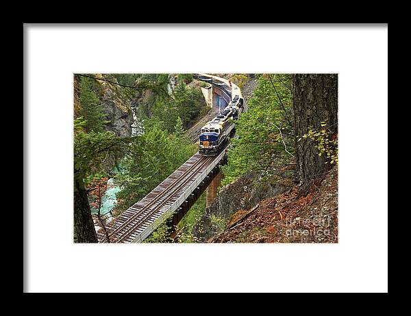 Rocky Mountaineer Framed Print featuring the photograph Rocky Mountaineer Railway by Adam Jewell