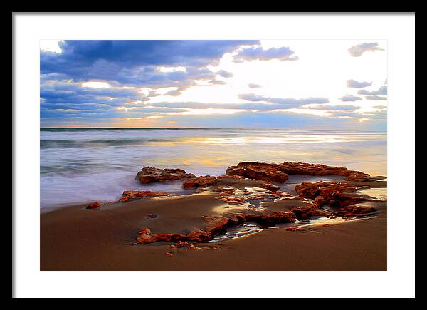 Jupiter Framed Print featuring the photograph Rocky Sunrise by Catie Canetti