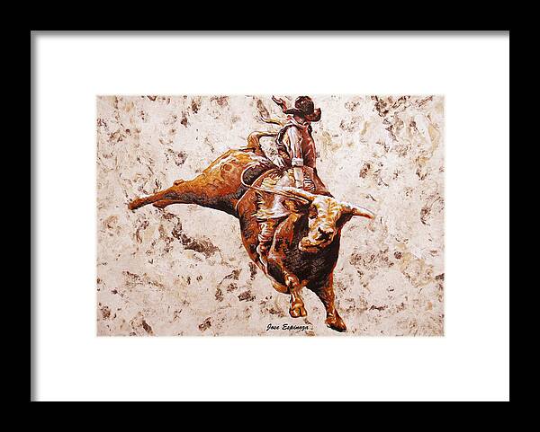 Rodeo Framed Print featuring the painting R O D E O' S . K I N G by J U A N - O A X A C A