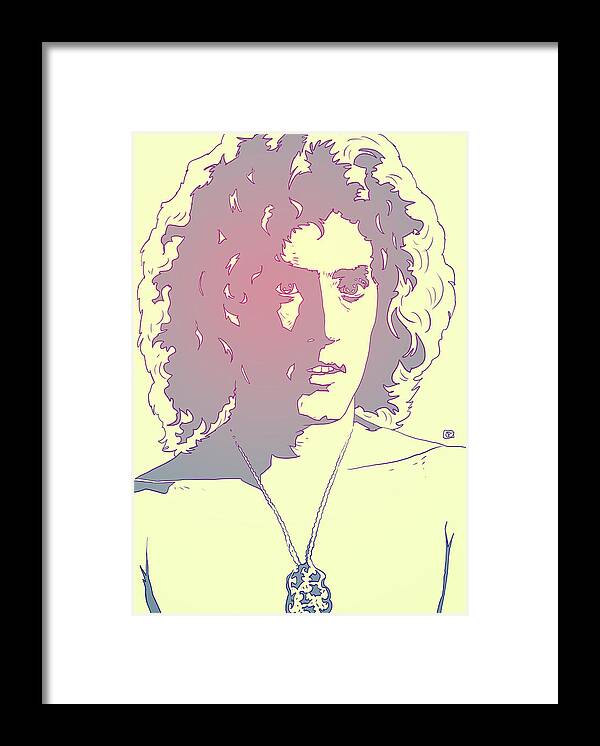 The Who Framed Print featuring the drawing Roger Daltrey by Giuseppe Cristiano