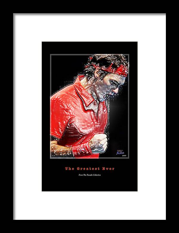 Federer Framed Print featuring the digital art Roger Federer The Greatest Ever by Joe Paradis