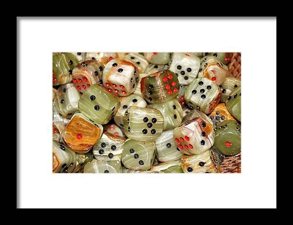 Dice Framed Print featuring the photograph Roll the Dice by Jean Goodwin Brooks