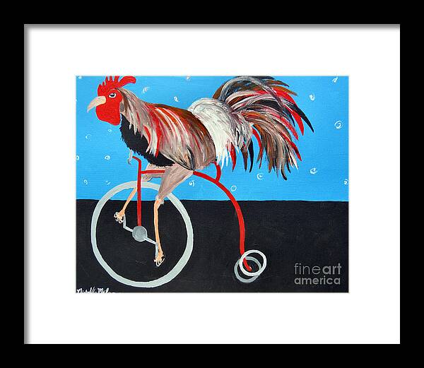 Painting Framed Print featuring the painting Rollin' Rooster by Art Dingo