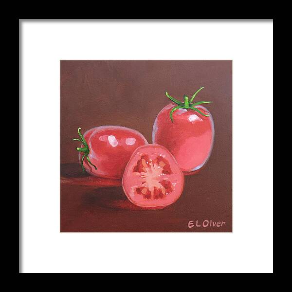 Roma Framed Print featuring the painting Roma Tomatoes by Elisabeth Olver