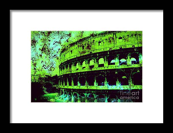 Roman Colosseum Framed Print featuring the digital art Roman Colosseum by Marina McLain