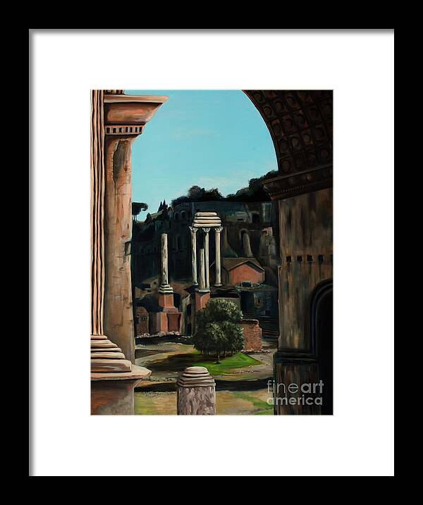 Rome Framed Print featuring the painting Roman Forum by Nancy Bradley