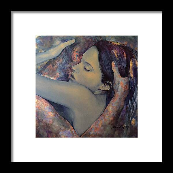 Fantasy Framed Print featuring the painting Romance with a Chimera by Dorina Costras