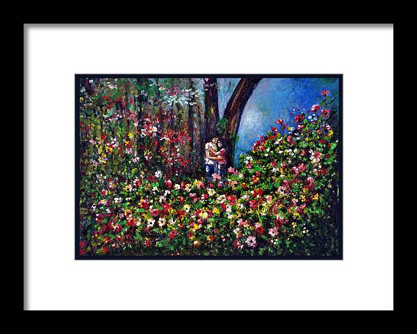 Scene Framed Print featuring the painting Romantic by Harsh Malik