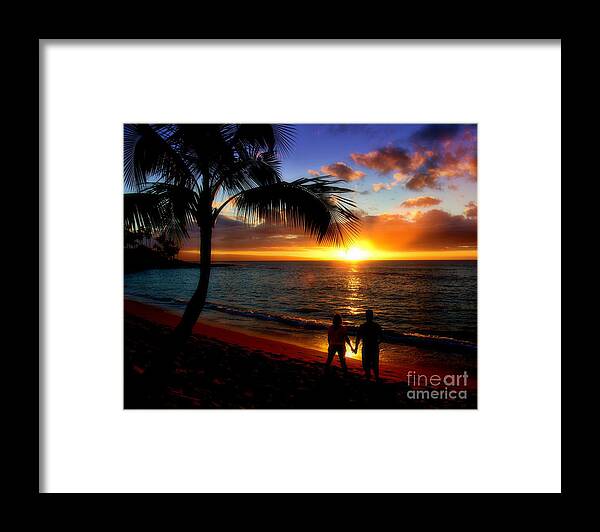 Romantic Sunset Hawaii Framed Print featuring the photograph Romantic Sunset Hawaii by Patrick Witz