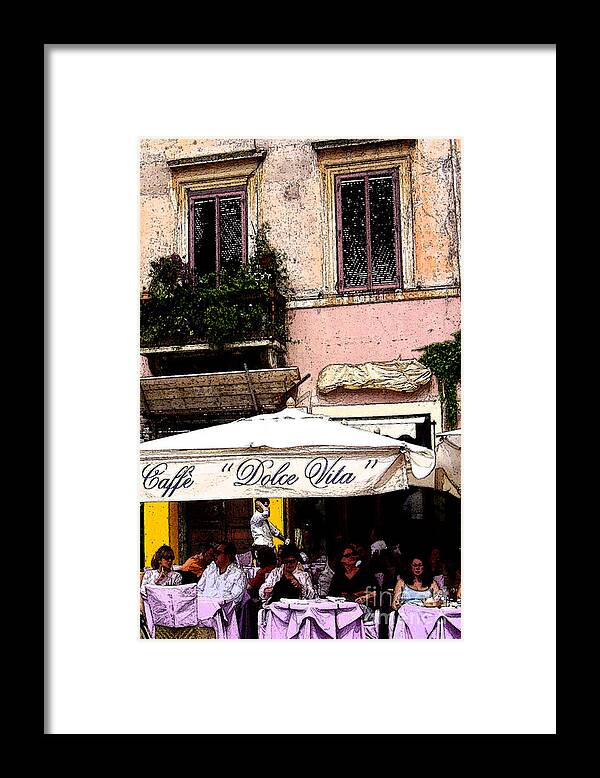 Italy Framed Print featuring the photograph Rome Cafe Italy by Marsha Young