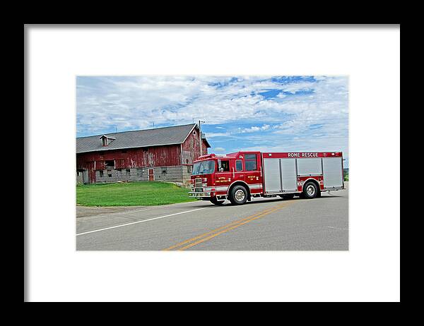 Fire Service Framed Print featuring the photograph Rome Rescue by Susan McMenamin