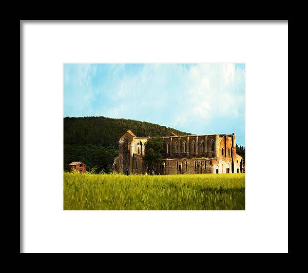 Roofless Framed Print featuring the photograph Roofless Chruch Tuscany Italy by Marilyn Hunt