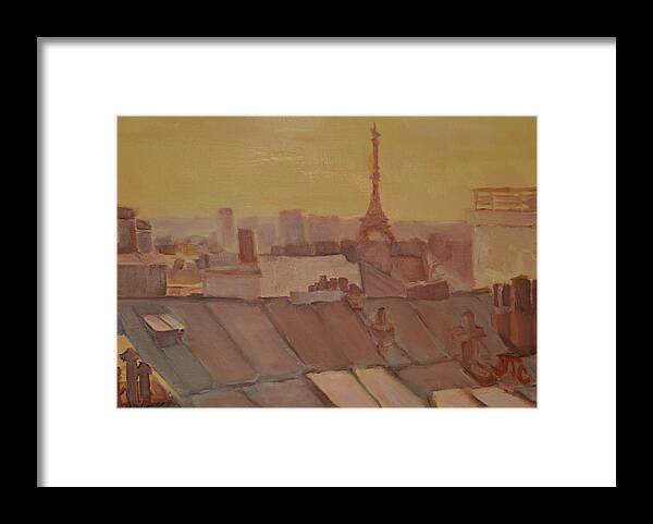 Paris Framed Print featuring the painting Roofs of Paris by Julie Todd-Cundiff