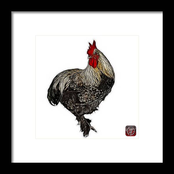 Rooster Framed Print featuring the painting Rooster - 3166 FS by James Ahn
