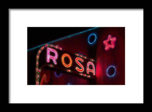 Rosa Framed Print featuring the digital art Rosa by David Blank