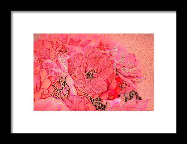 Flowers Framed Print featuring the digital art Rose Bouquet by Kathleen Stephens