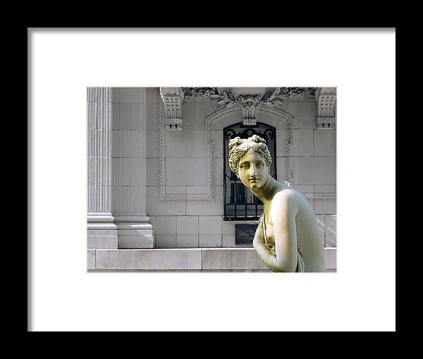 Rosecliff Mansion Framed Print featuring the photograph Woman in the Garden by John Castell