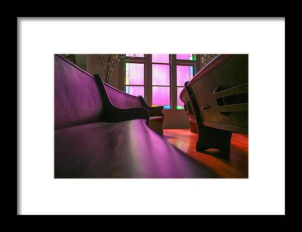 Window Framed Print featuring the photograph Rose Colored Glass 2 by Jeff Mize