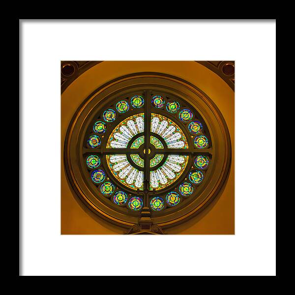 Rose Window Framed Print featuring the photograph Rose Window by Jemmy Archer