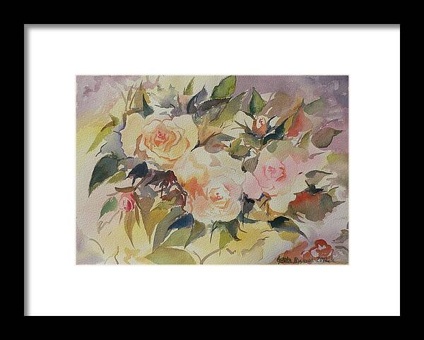Roses Framed Print featuring the painting Roses by Geeta Yerra