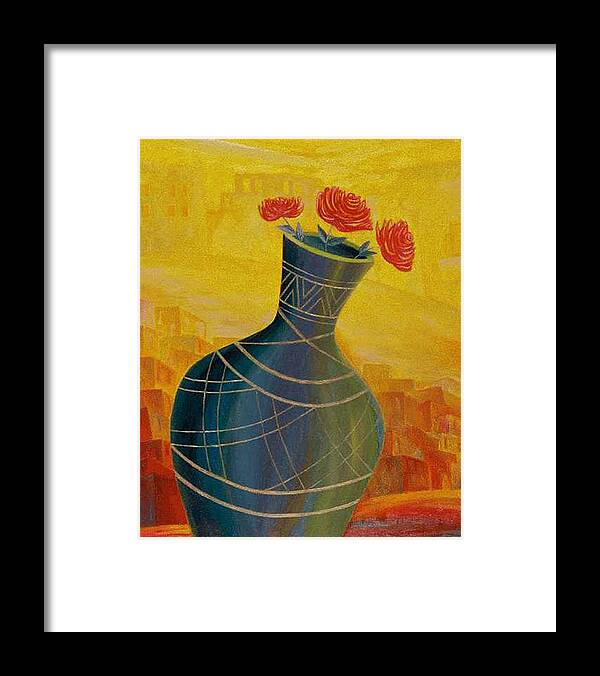 Roses Framed Print featuring the painting Roses by Israel Tsvaygenbaum