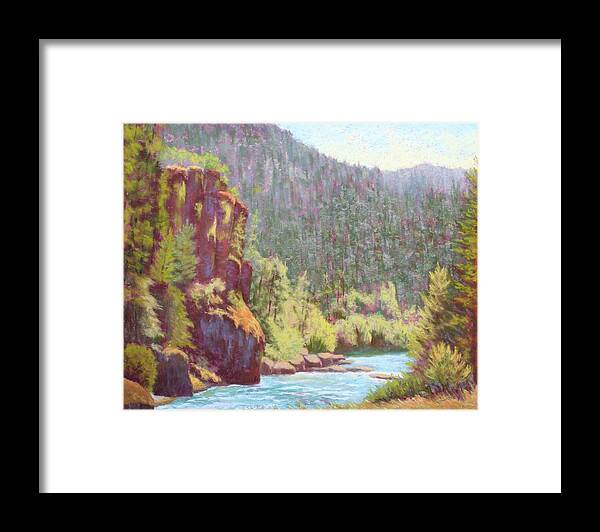 Rock Framed Print featuring the painting Rosie's Rock by Nancy Jolley