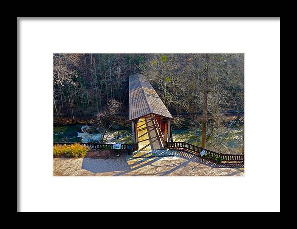 Bridge Framed Print featuring the photograph Roswell Covered Bridge by Denise Mazzocco