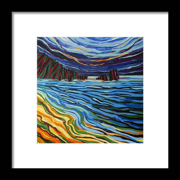 Bay Framed Print featuring the painting Roatan by Zofia Kijak