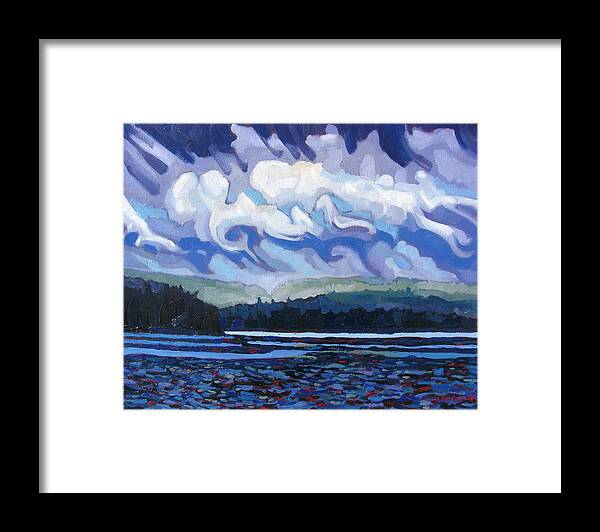 Chadwick Framed Print featuring the painting Round Lake Thunderstorm by Phil Chadwick
