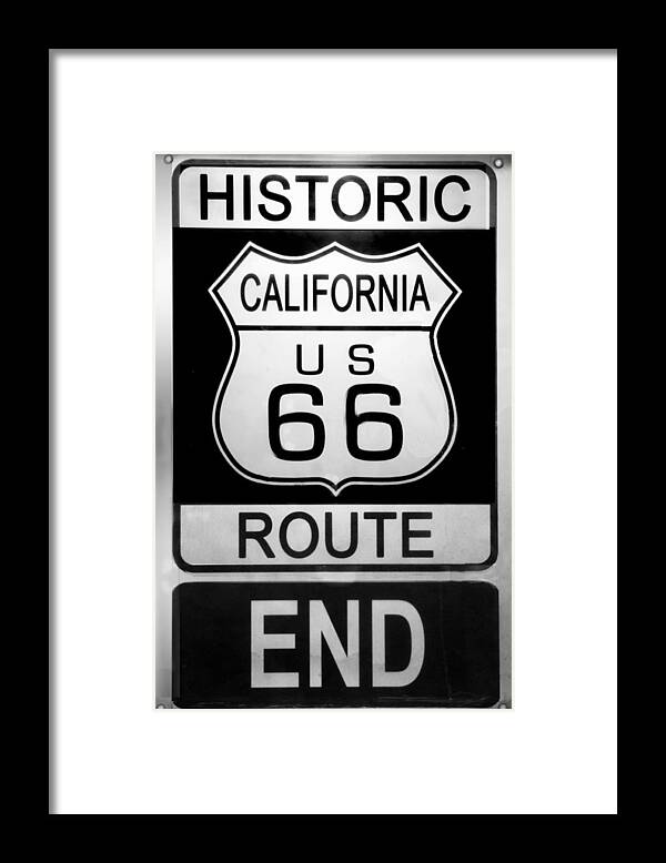 Route 66 Framed Print featuring the photograph Route 66 End by Chuck Staley