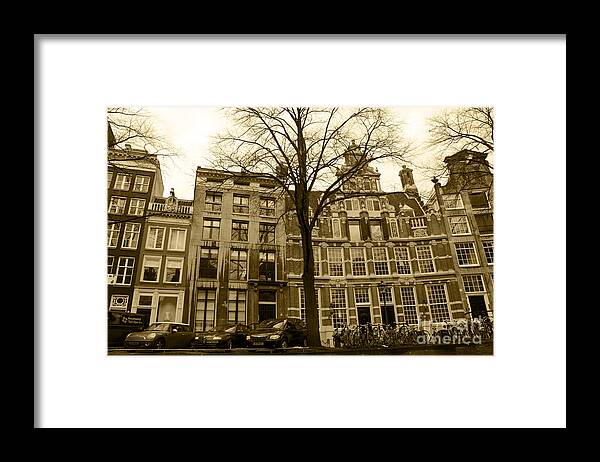 Houses Framed Print featuring the digital art Row Houses by Pravine Chester