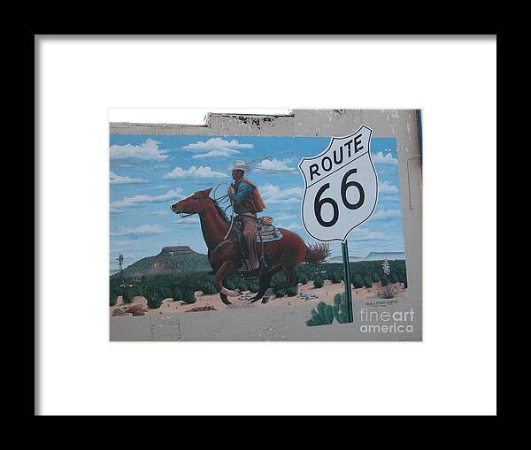 Route 66 Framed Print featuring the photograph Rte 66 Mural by Jim Goodman