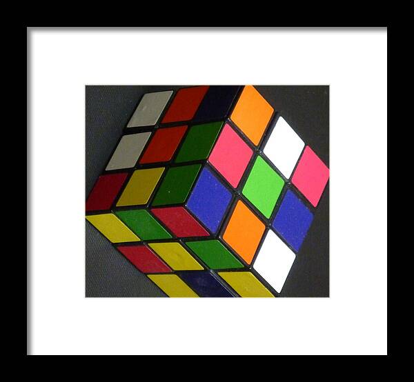 Geometric Cubic Squares Framed Print featuring the photograph Rubik Cubik by Douglas Fromm