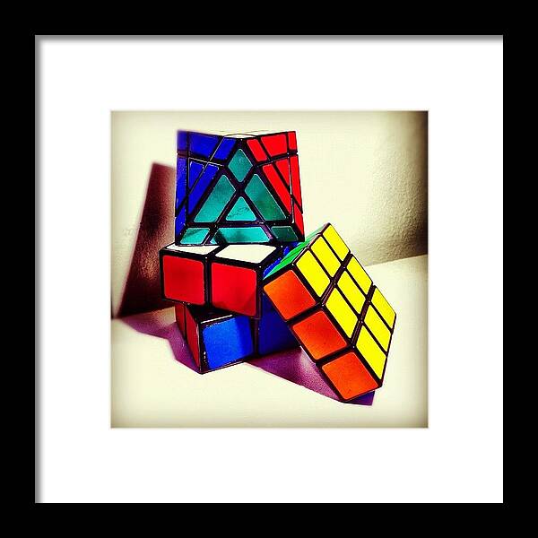 Color Framed Print featuring the photograph Rubik's Cube Collection by Klm Studioline