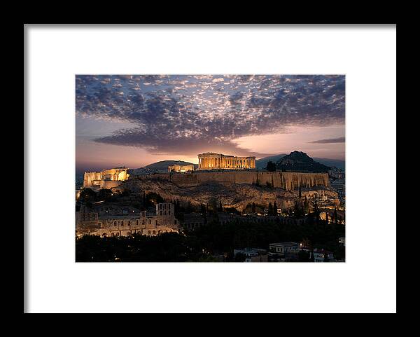 Photography Framed Print featuring the photograph Ruins Of A Temple, Athens, Attica by Panoramic Images