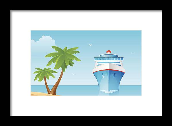 Seascape Framed Print featuring the drawing Сruise Ship by Lushik