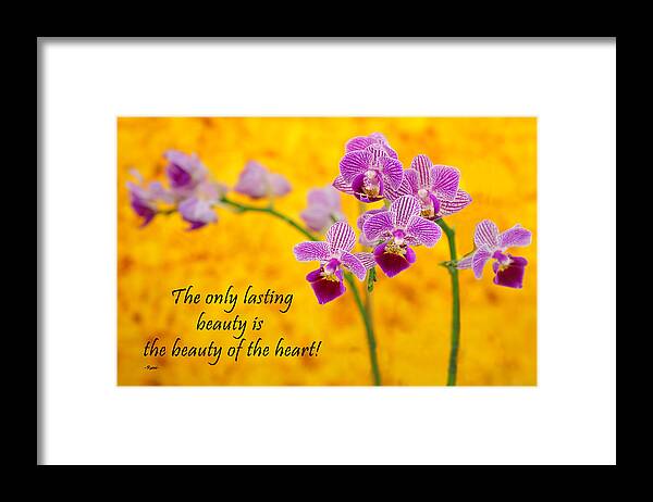 Beauty Framed Print featuring the photograph Rumi quote-1 by Rudy Umans