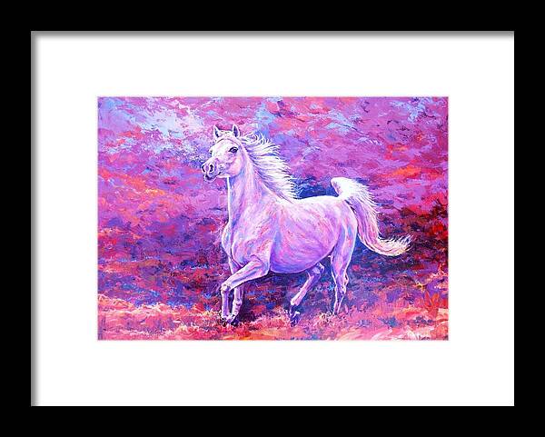 Horse Framed Print featuring the painting Run in the Silvery Light by Ed Breeding